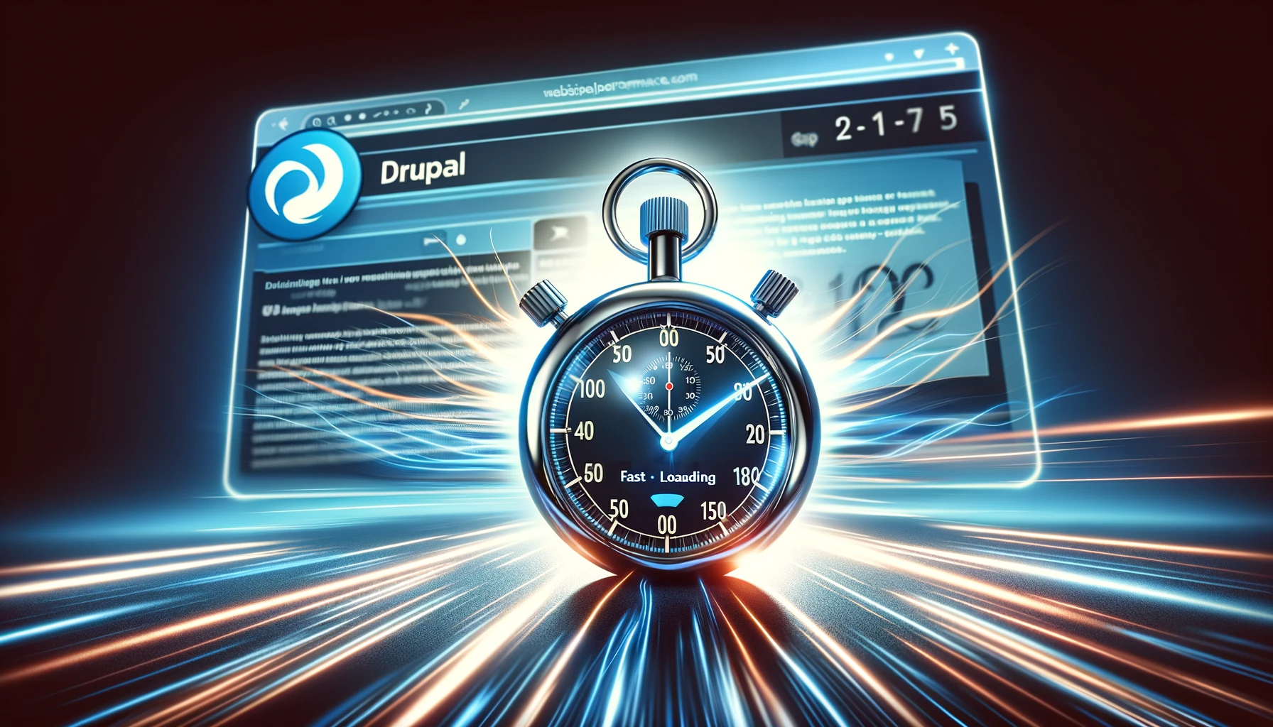 A conceptual illustration for an article about enhancing website performance using Drupal.