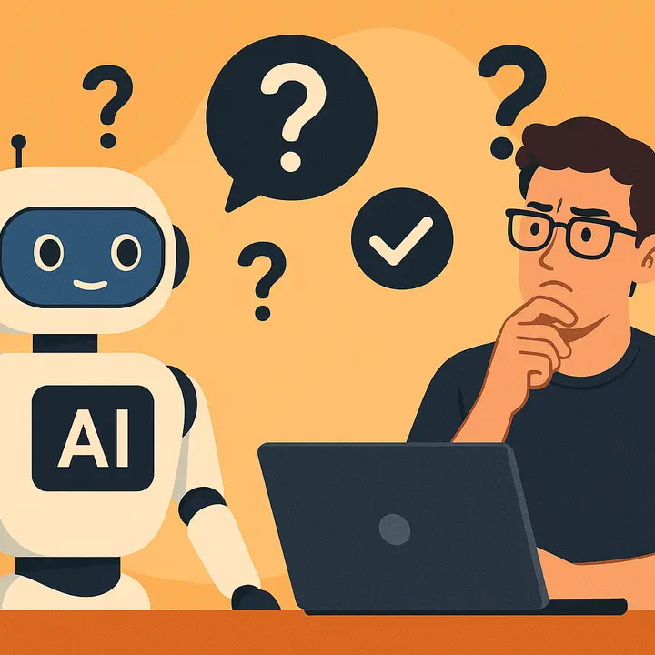Cover image to the blog post about AI in the dev world